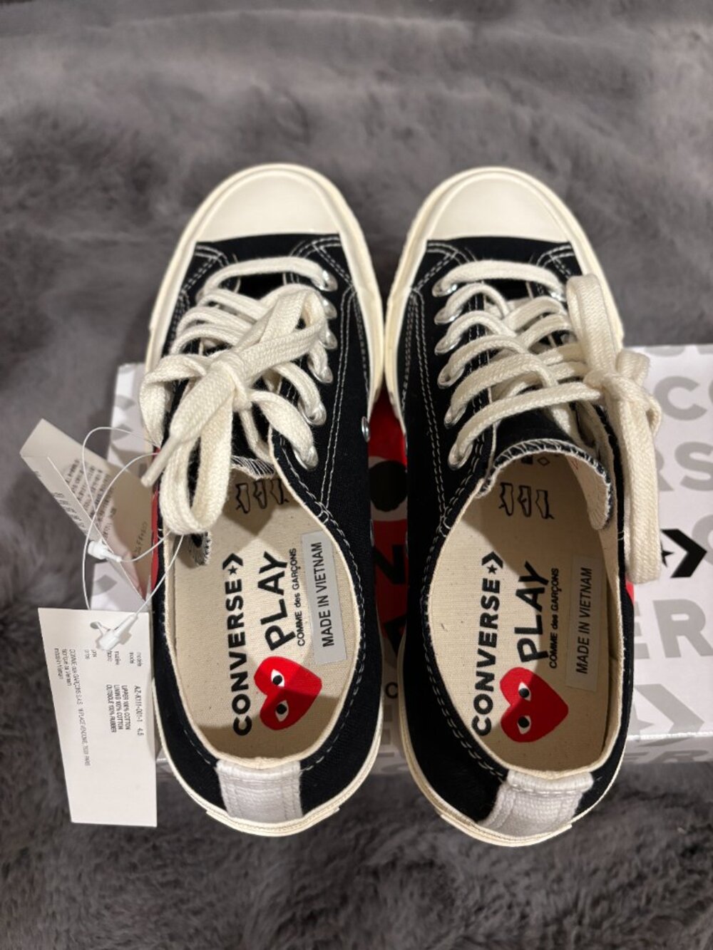 NEW Converse x PLAY COMME des GARCONS Sneakers Sz 6.5 Heart Black Red White